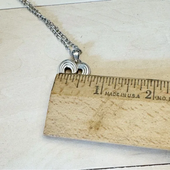 Sterling Silver 925 Wrapped Heart Pendant on Stainless Silver Tone Necklace - Picture 7 of 10